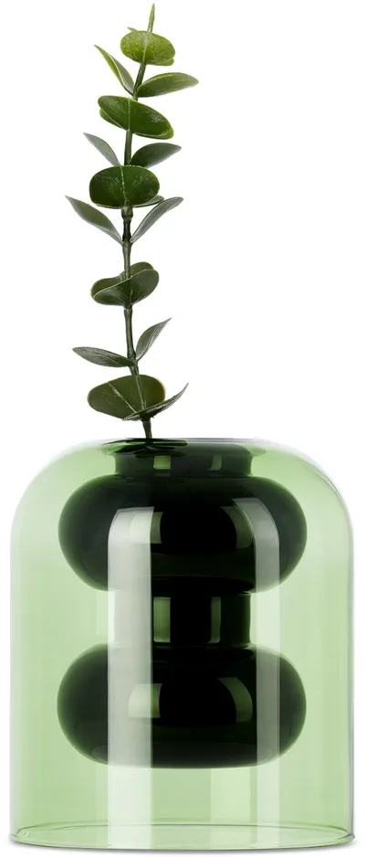 Tom Dixon Black & Green Short Bump Vase