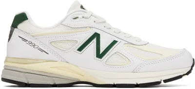 New Balance X Teddy Santis 990v4 Made In Usa "white Green" Sneakers