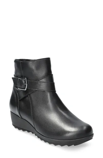 Mephisto Avril Zip Wedge Bootie In Black Silk