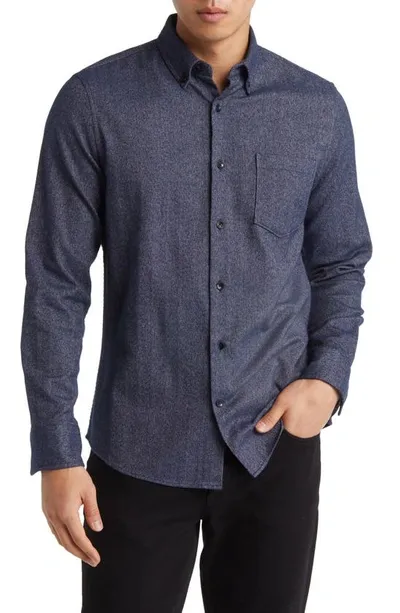 Nordstrom Tech-smart Trim Fit Check Stretch Button-down Shirt In Navy Blazer