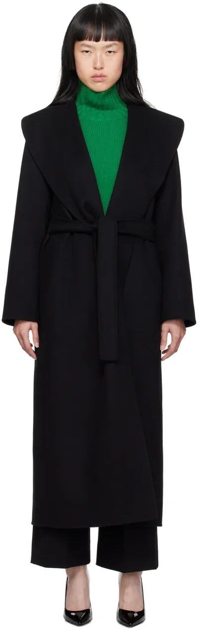 's Max Mara Elisa Wool Belted Long Coat In Black