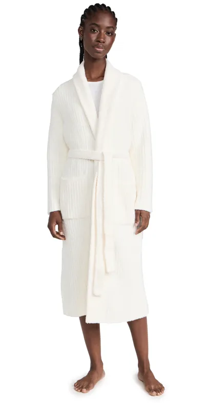 Barefoot Dreams Eco Cozy Chic Ribbed Robe In Pearl