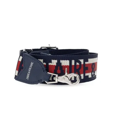 Zadig & Voltaire Zadig&voltaire Power Logo-embroidered Woven Shoulder Strap In Multi