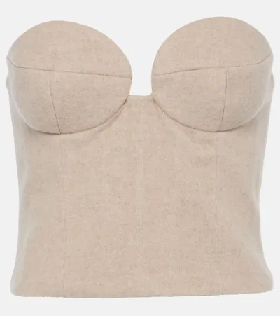 Magda Butrym Cashmere-blend Corset Top In Neutral