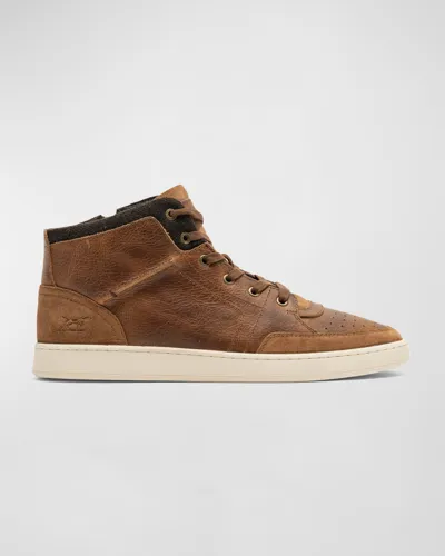 Rodd & Gunn Men's Sussex High Street Leather High-top Sneakers In Tan Wash