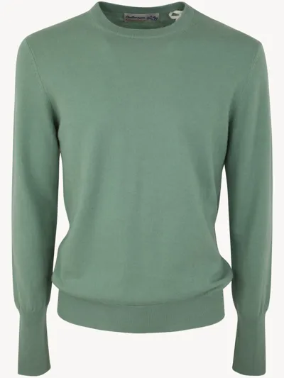 Ballantyne Cashmere Round Neck Pullover In Green