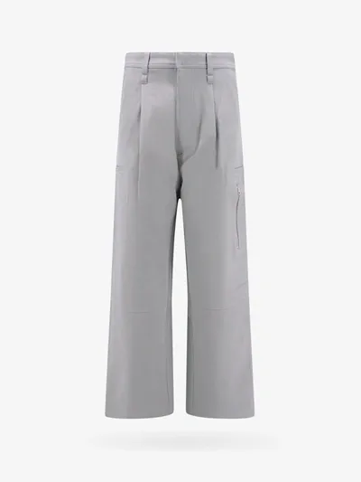 Ami Alexandre Mattiussi Ami Pleated Wide Leg Cargo Pants In Gray