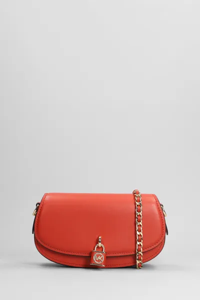 Michael Kors Mila Shoulder Bag In Red Leather