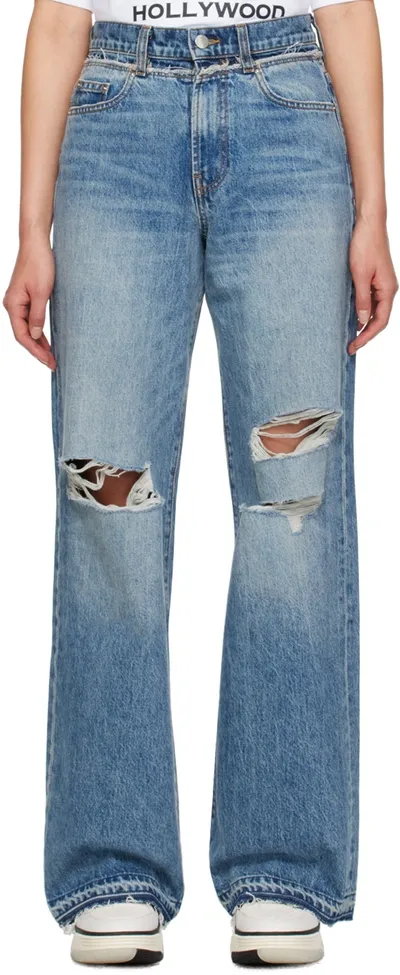 Amiri Indigo Double Waistband Jeans In Blue