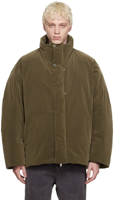 Wooyoungmi Khaki Welt Pocket Down Jacket In Green