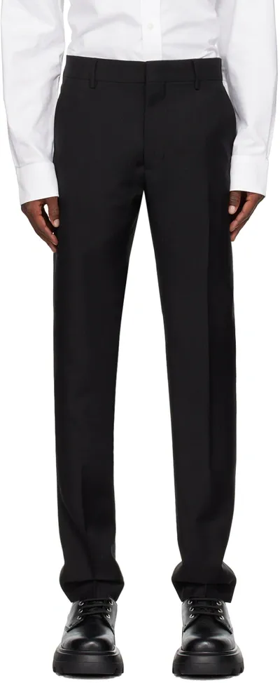 Ami Alexandre Mattiussi Black Cigarette Fit Trousers In Black/001