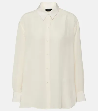 Nili Lotan Julien Silk Shirt In White