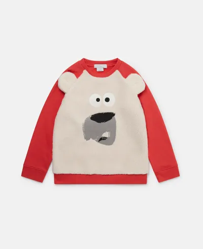 Stella Mccartney Polar Bear Fleece Sweatshirt In Red