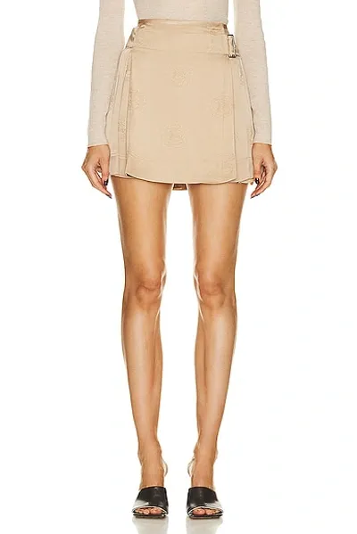 Burberry Pleated Mini Skirt In Soft Fawn Ip Pattern