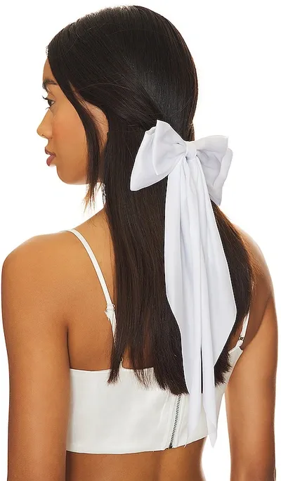 Petit Moments Pleir Hair Bow In White