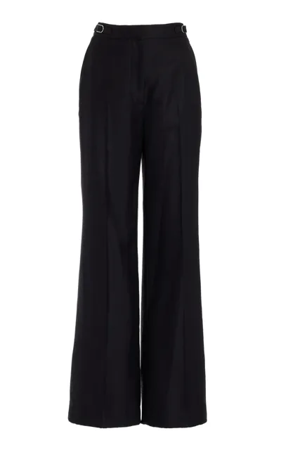 Gabriela Hearst Adriana Merino Wool Wide-leg Pants In Black