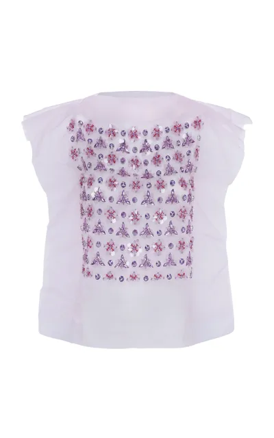 Des_phemmes Crystal-embellished Foulard Top In Purple