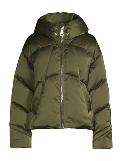 Nicole Benisti Women's Matignon Oversized Satin Down Jacket In Moss