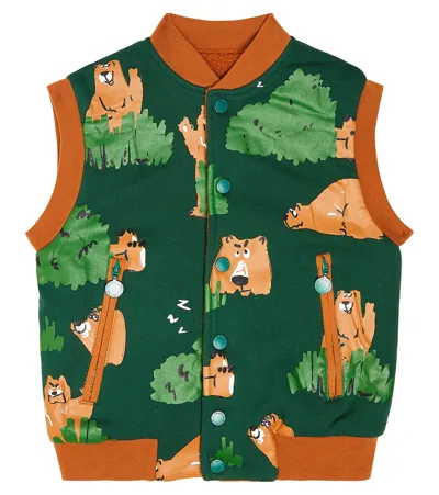 Stella Mccartney Kids' Printed Cotton Vest In Green