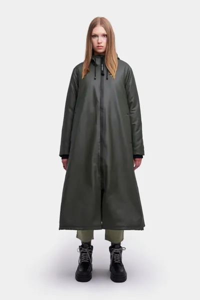 Stutterheim Mosebacke Long Winter Jacket In Green