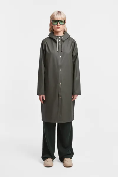 Stutterheim Stockholm Long Raincoat In Green