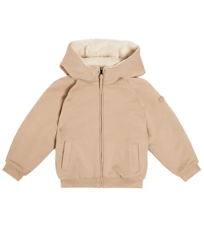 Il Gufo Kids' Reversible Cotton Hoodie In Beige