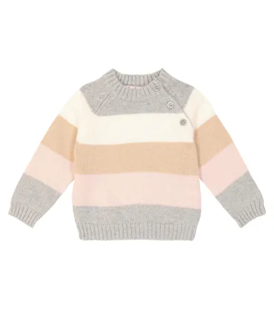 Il Gufo Babies' Striped Wool Sweater In Multicolor