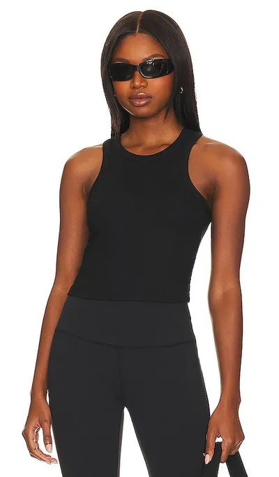 Splits59 Kiki Cropped Rib Tank Top In Black