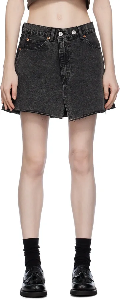 Our Legacy Cover Slit-hem Denim Mini Skirt In Black