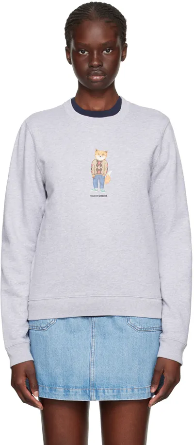 Maison Kitsuné Fox-print Cotton Sweatshirt In White