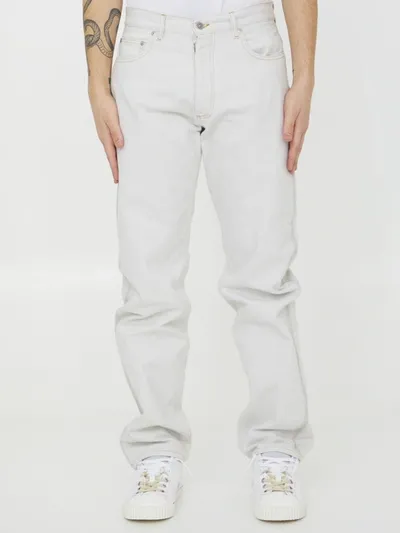 Maison Margiela Bull Cotton Denim Jeans In White