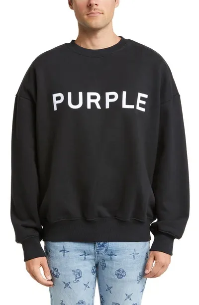 Purple Brand Logo-embroidered Cotton Sweatshirt In White