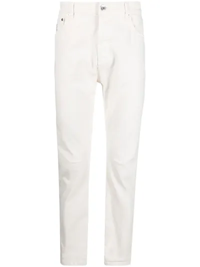 Brunello Cucinelli Dyed Denim Trousers In White