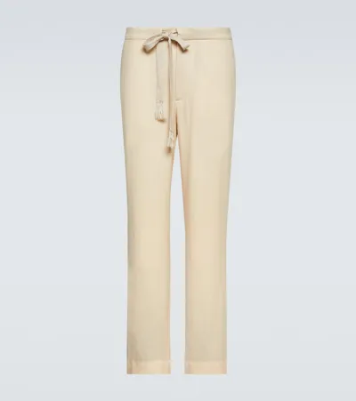 Auralee Straight-leg Wool Pants In White