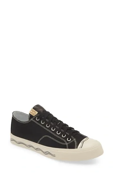 Visvim Seeger Leather And Rubber-trimmed Canvas Sneakers In Black