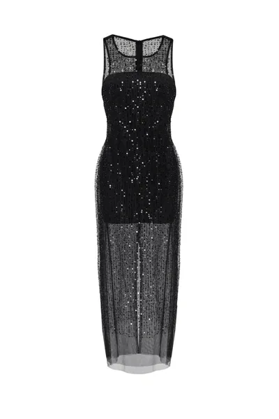 Milla Sensational Sheer Lace Maxi Drees, Xo Xo In Black