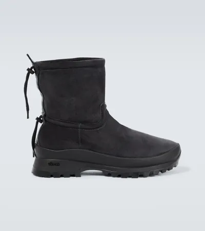 Auralee X Foot The Coacher Suede Boots In Black