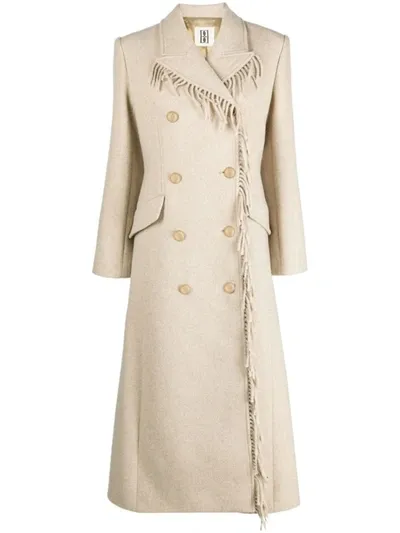 By Malene Birger Gardeniia Fringed Wool-blend Coat In Neutral