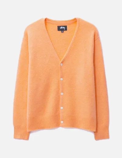 Stussy Brushed Cardigan In Peach