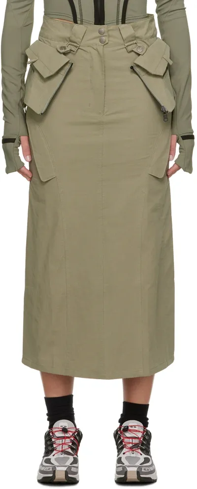 Hyein Seo Khaki Overlay Maxi Skirt