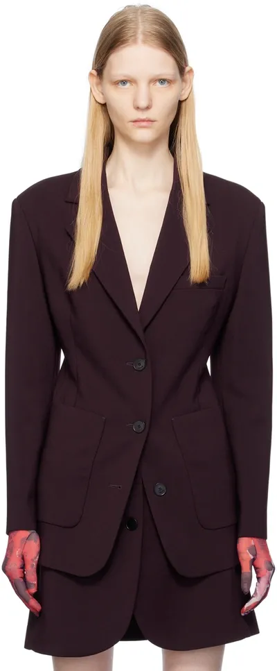 Lanvin Single-breasted Blazer In Red