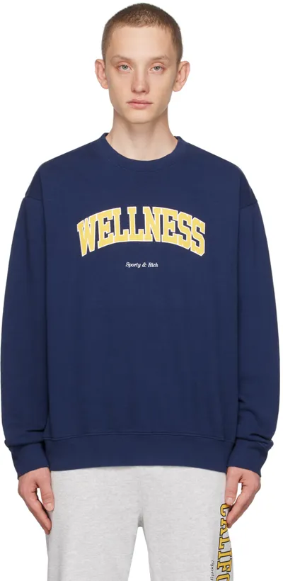 Sporty And Rich Navy 'wellness' Ivy Sweatshirt