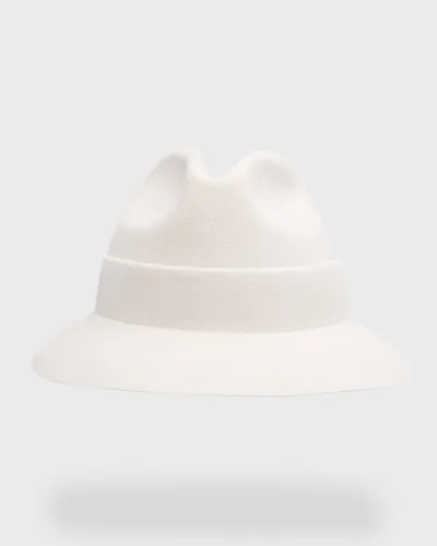 Barbisio Zelda Felt Fedora In White