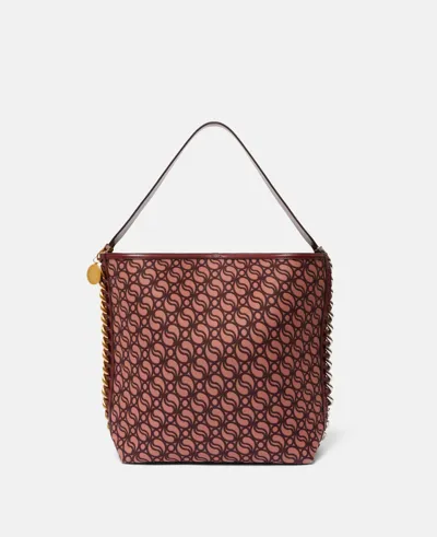 Stella Mccartney Frayme S-wave Tote Bag In Burgundy