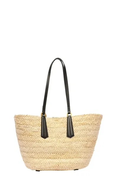 Max Mara Beige Woven Shoulder Bag In Neutrals