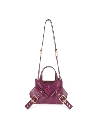 Biasia Small Leather Tote Bag In Purple