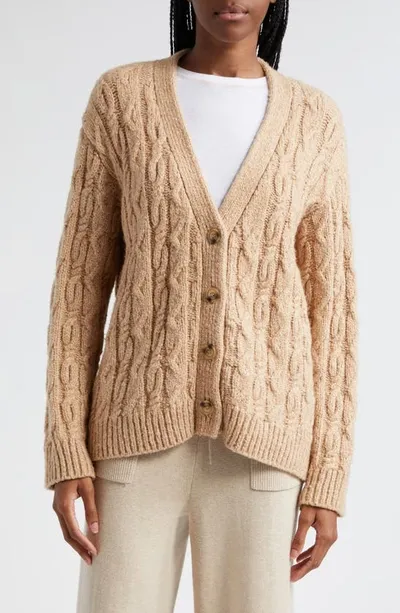 Atm Anthony Thomas Melillo Multicolor Boucle Cable Cardigan In Clay