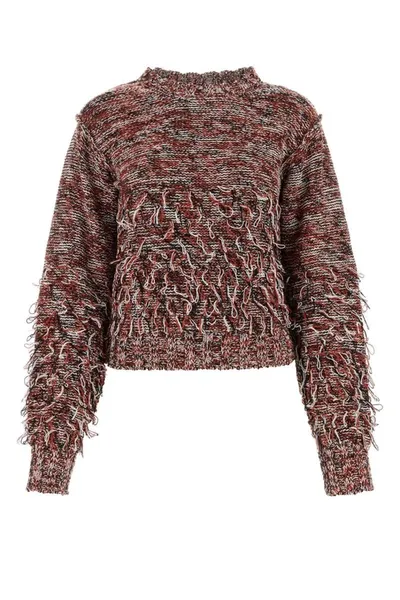 Durazzi Milano Fringe-detail Crew-neck Sweatshirt In Red