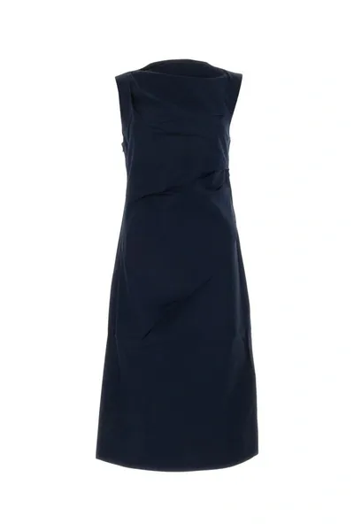 Co Strapless Tton Dress In Navy