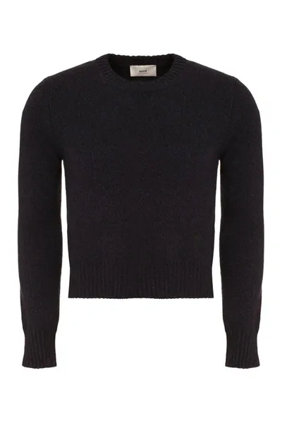 Ami Alexandre Mattiussi Ami Paris Crew-neck Cashmere Sweater In Blue